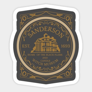 Sanderson Witch Museum. Black Flame Candle. Halloween. Sticker